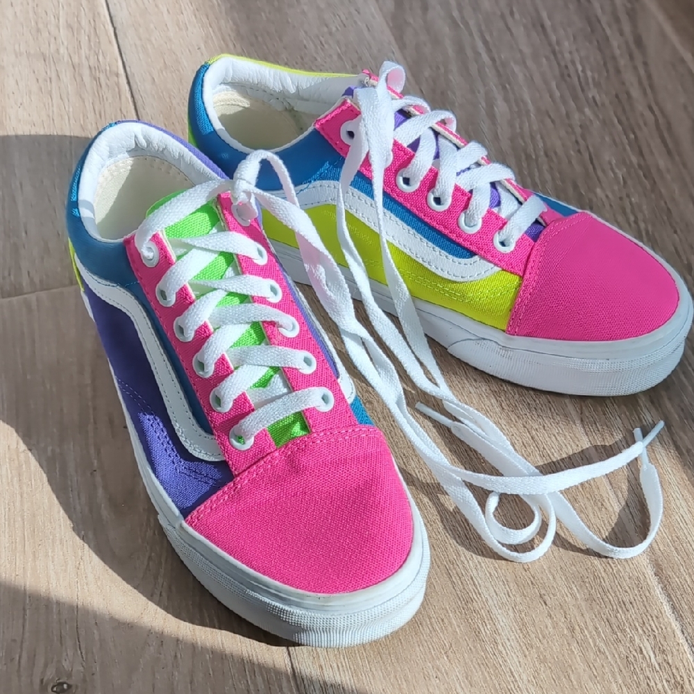 Color Block Neon Vans